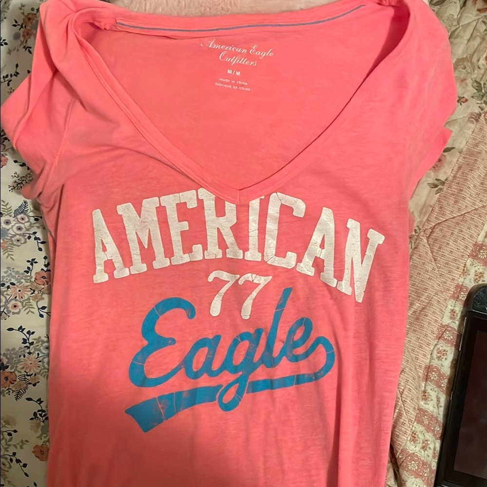 vintage y2k American Eagle Outfitters Pink Fitted Short Sleeve
